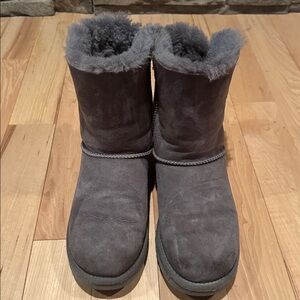 Gray Shearling Lined UGG Boots